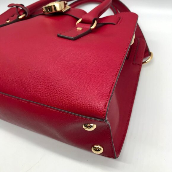 Michael Kors Red Saffiano Leather Hamilton Tote - Picture 6 of 10